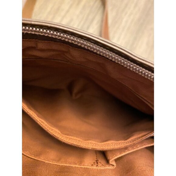 Fossil Brown Geometric Crossbody Bag With Adjustable Strap - Picture 13 of 16